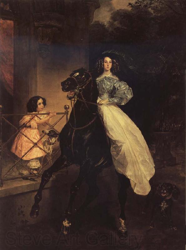 Karl Briullov Rider.Double Portrait of Giovanina and Amazilia Pacini France oil painting art